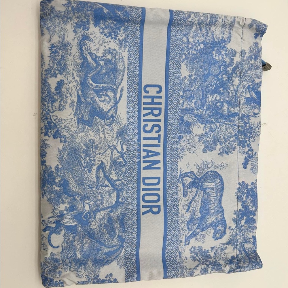 Christian Dior Blue Toile Zip Pouch